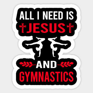 I Need Jesus And Gymnastics Gymnast Sticker